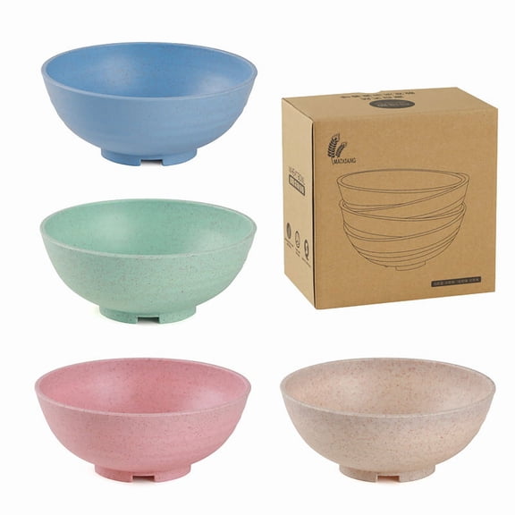 CNKOO 4PCS Cereal Bowls - Wheat Straw Fiber Lightweight Bowl Sets - Dishwasher & Microwave Safe - for,Rice,Soup Bowls