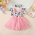 thumbnail image 2 of Newborn Baby Girls Summer Leopard Printed Clothes Cow Ruffle Tutu Romper Dress + Headband Birthday Outfits 2pcs Set Comfy Child Outwear, 2 of 9