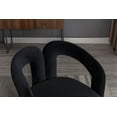 thumbnail image 2 of MAYEERTY Contemporary Designed Velvet Fabric Upholstered Accent/Dining Chair /Barrel Side Chairs Kitchen Armchair for Living Room set of 2 (Black Velvet), 2 of 21