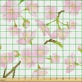 thumbnail image 2 of Ambesonne Pink Floral Fabric by the Yard Upholstery, Pastel Cherry Sakura, 10 Yards, Soft Pink and White, 2 of 5