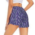 thumbnail image 4 of Picia Lavender Flowers Pattern Women's 2 in 1 Athletic Running Shorts High Waisted Workout Casual Gym Sweat Shorts with Comfy Liner Zipper Pockets-Large, 4 of 9