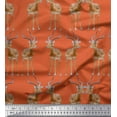 thumbnail image 1 of Soimoi Crepe Silk Fabric Deer Animal Printed Fabric 1 Yard 42 Inch Wide, 1 of 3