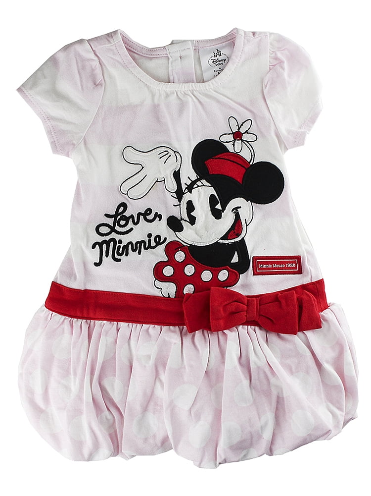 Disney Store Baby Girls Minnie Mouse "Love Minnie" Knit Dress, Pink