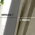 thumbnail image 3 of Lino Cortinas Blackout con Aislamiento Térmico, 100% Blackout y Ojal Superior Cortina para Recámara y Ventana de Sala, Capa Trasera de Revestimiento Gris, 2 Paneles, 132 x 241 cm, Natural, 3 of 9