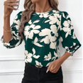 thumbnail image 4 of Eres Más Que una Camisa de Puntuación de Prueba, Verano Suelto Casual Cinco Cuartos de Manga Cuello Redondo Impreso para Mujeres, 4 of 7