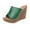 Green, variant on Xfvqtps Wedge Sandals for Women High Chunky Heel Peep Toe Wave Edge Solid Color Summer Slide Sandals Green