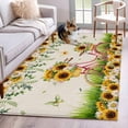 thumbnail image 2 of Spring Area Rugs Collection 4'x6', Bicycles Botanical Sunflowers Leaves Butterfly Non Slip Indoor Rectangle Throw Runner Rug Floor Mat Carpet for Living Room Dining Table Bedroom Nursery, 2 of 9