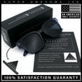 thumbnail image 5 of Womens Fun Pop Color Oversized Horn Rim Retro Plastic Fashion Sunglasses All Black, 5 of 6