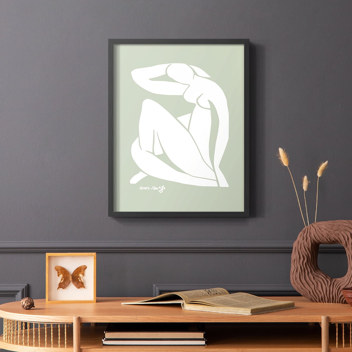 Matisse CDXCII in Black Solid Wood Framed Print No Nail Hanging