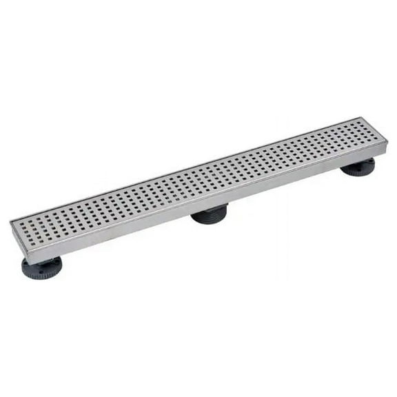 Oatey Designline 24 in. Stainless Steel Linear Shower Drain with Square Pattern Drain Cover, Silver