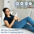 thumbnail image 5 of SZDUDU iPhone Charger Super Fast Charging [Apple MFi Certified] iPad Charger 20W PD USB C Wall Charger 6Ft Fast Charging Cable Compatible with iPhone14/14 Pro Max/13/13Pro/12/12 Pro/11/11Pro/XS/iPad, 5 of 7