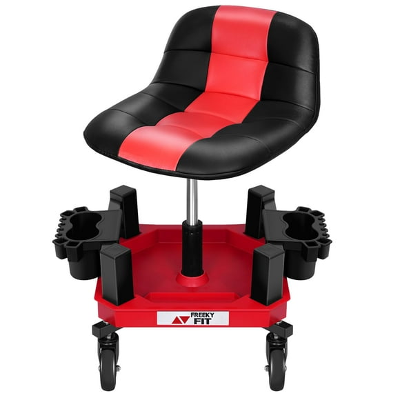 Taburete Rolling Shop de FreekyFit, ajustable, con ruedas de 18 a 25 pulgadas y 4 pulgadas