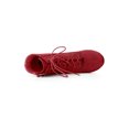 thumbnail image 4 of BLISSFUL STEP Bottines à Talons Hauts à Lacets pour Femmes, Bout Rond, Rouge 7, 4 of 8