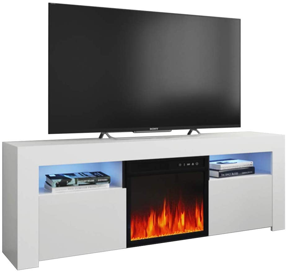 Milano 145ef Electric Fireplace Modern, Modern Tv Stands With Fireplace