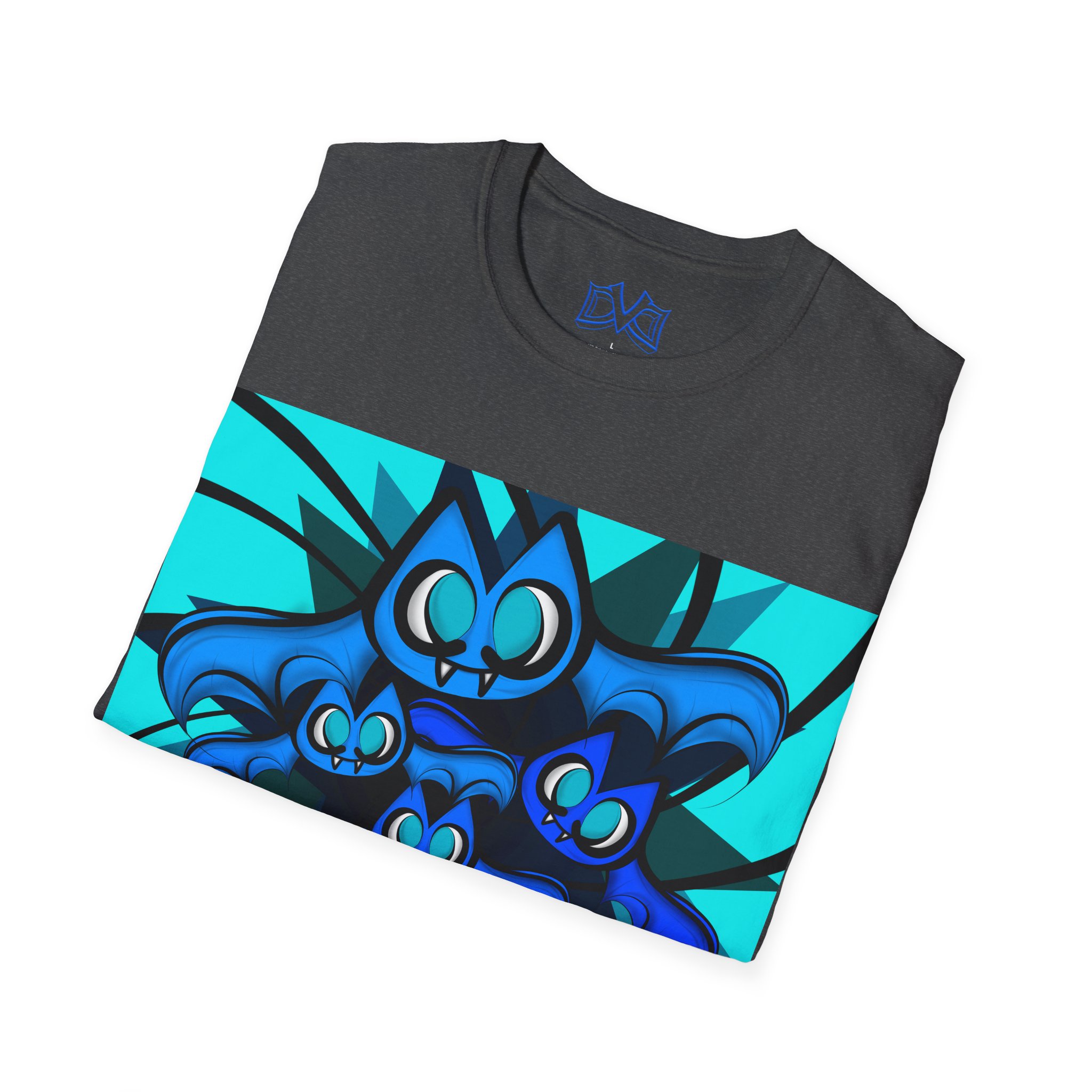Band of Bats, Hand drawn skate / surf Art on a Unisex Softstyle T-Shirt
