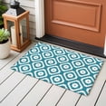 thumbnail image 4 of Teal Blue Modern Geometric Front Door Rugs 2x3 ft Abstract Square Small Rug for Entryway Non Slip Washable Bathroom Door Mat Absorbent Floor Mat for Indoor Entrance, 4 of 9