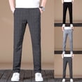 thumbnail image 5 of Men Slim Fit Pencil Plaid Skinny Dress Pants Work Business Formal Long Trousers, 5 of 9