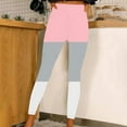 thumbnail image 2 of QATAINLAV Womens Fashion Color Block Tight Leggings Gym Casual High Waist Yoga Pant Full Length Seamless Tummy Control Workout Legging Pants Pink L, 2 of 4