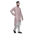 thumbnail image 2 of Atasi Kurta à Manches Longues Imprimé, Boutonné, Asymétrique, Kurta de Designer pour Garçons, 2 of 5