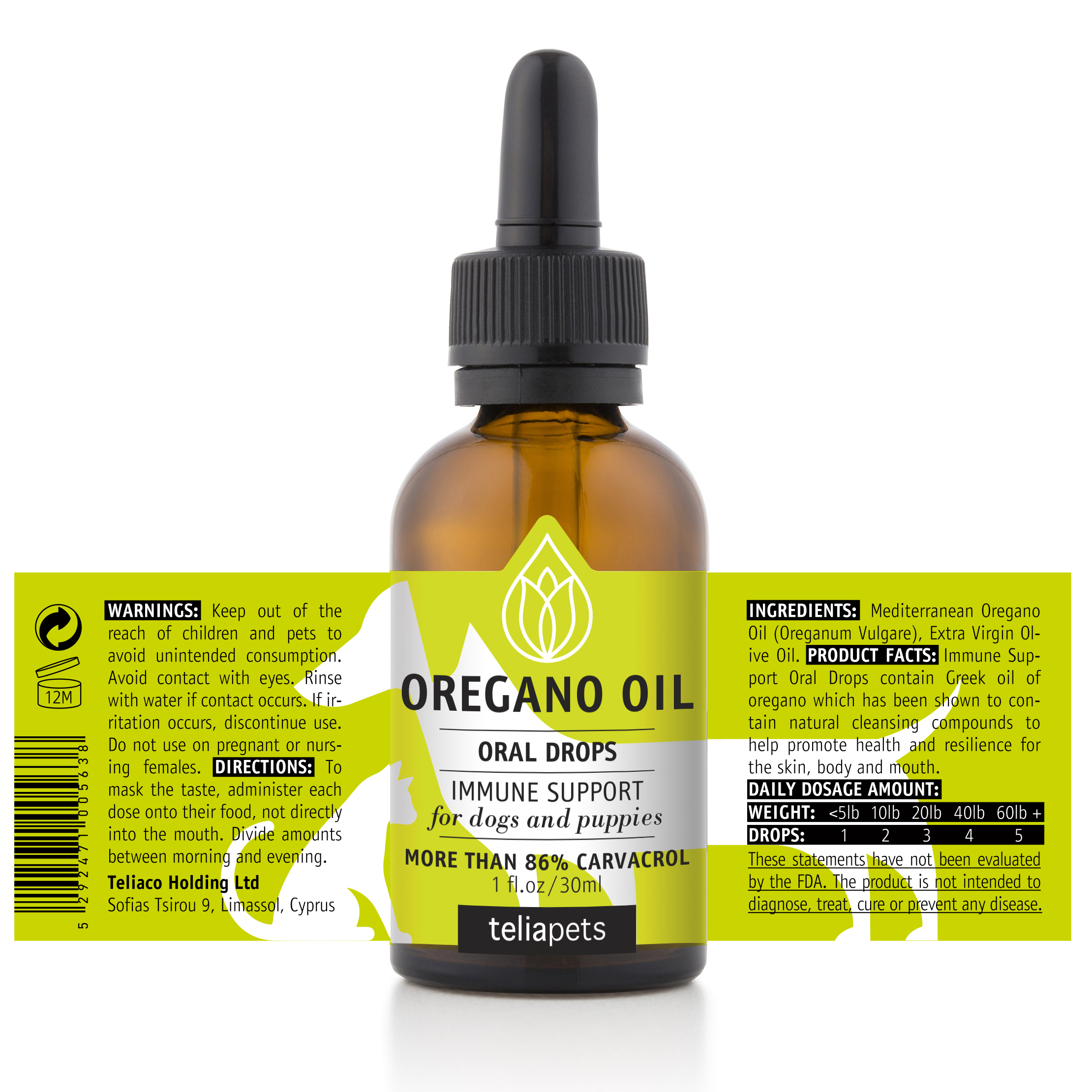 Vetercure Oregano Oil Oral Drops For Pets Natural Immune Support For Dogs Puppies Pet Supplement With Oregano Olive Oil Deep Cleansing Action For Perfect Dog Coat Skin Overall Health 1