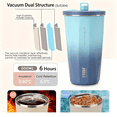 thumbnail image 4 of TYESO Stainless Steel Insulated Tumbler with Lid and Straw, 20 oz Stainless Steel Cups, Travel Coffee Mug for Adults, Blue gradient, 4 of 8