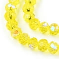thumbnail image 2 of 10strands Electroplate Glass Beads Strands Half Rainbow Plated Faceted Rondelle Champagne Yellow 8x6mm Hole: 1mm about 63~65pcs/strand 39~40cm, 2 of 4