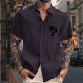 thumbnail image 2 of Yiaimeir Men's Vintage Button Down Bowling Shirts Short Sleeve Summer Beach Shirt，Size M-3XL, 2 of 4