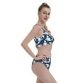 thumbnail image 4 of Daiia Shark printed 2 piece Swimsuit Bikinis for Women High Waisted Racerback Bathing Suits Summer Tummy Control Scoop Neck Swimwear-Large, 4 of 8