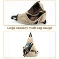 thumbnail image 4 of Canvas Sling Bag Crossbody Backpack Shoulder Bag Casual Daypacks For Women Men Cycling Hiking Travel - dark gray, 4 of 5