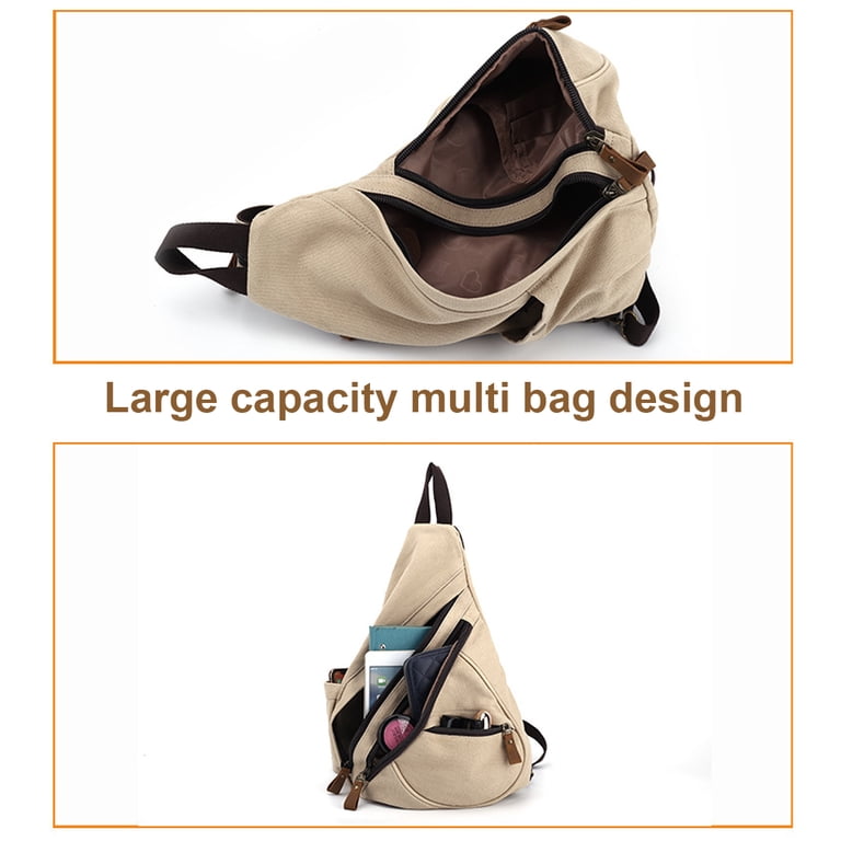 Canvas Sling Bag Crossbody Backpack Shoulder Bag Casual  display picture 2