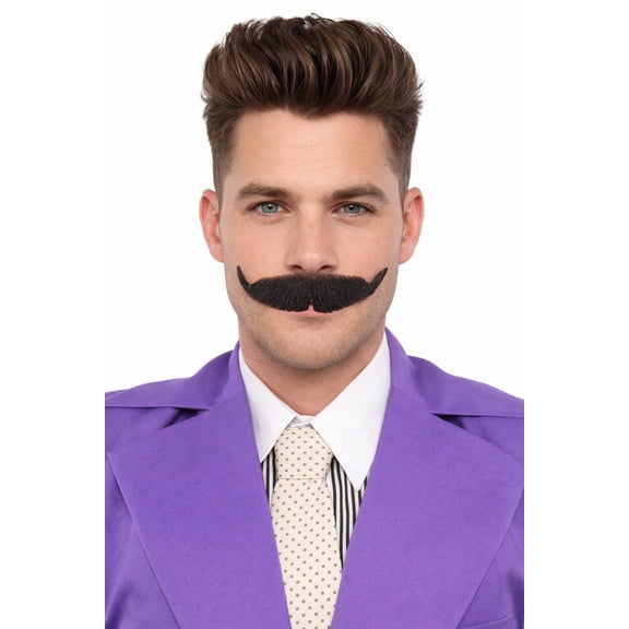 HPO Men's Handlebar Style Mustache Set | Black Cosplay Facial Hair