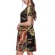 thumbnail image 2 of Balery Gothic Eastern Floral Skull Vestidos sueltos de manga corta para mujer, vestidos de verano 2025, vestidos casuales de corte A con vuelo., 2 of 6