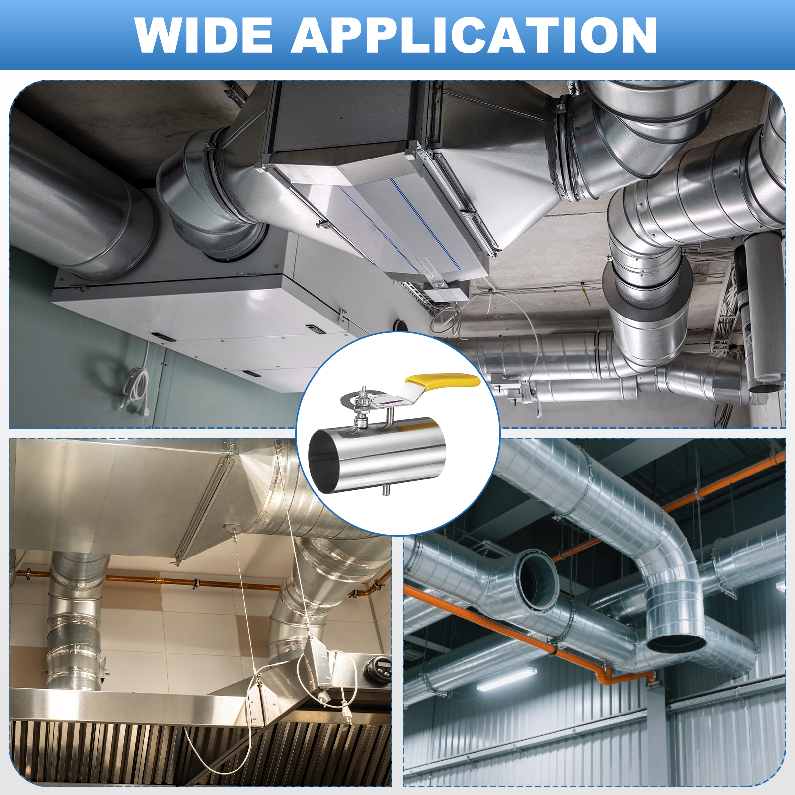2 Inch Duct Backdraft Damper, Manual Adjustment Airflow Volume Damper for Vents Fans Extractors Range Hoods Heating Systems