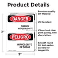 thumbnail image 2 of (2 Pack) Sodium Hypochlorite-Hipoclorito De Sodio OSHA Danger Sign, 2 of 7