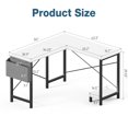 thumbnail image 2 of AENKYO 50" Reversible L-Shaped Computer Desk with Storage Bag & CPU Stand, Corner Desk for Home Office or Gaming, White, 2 of 7