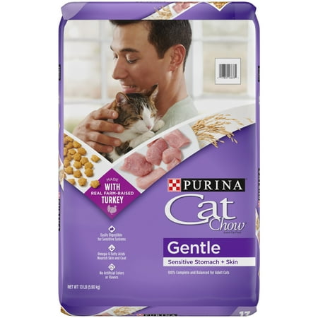 Purina Cat Chow Gentle Dry Cat Food, Sensitive Stomach + Skin, 13 lb. Bag
