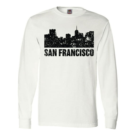 Inktastic San Francisco Skyline with Grunge Long Sleeve T-Shirt