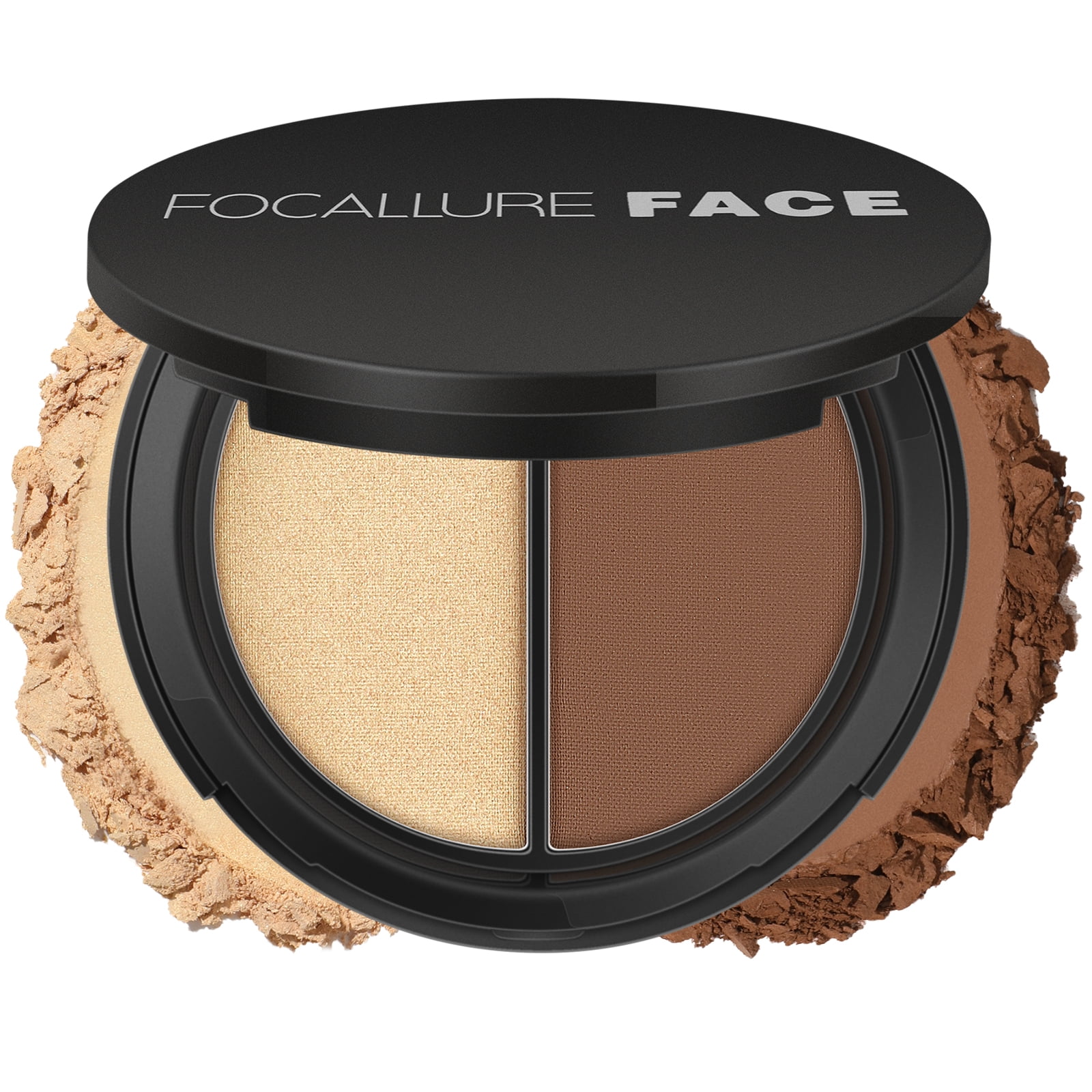 Focallure Bronzer and Highlighter Palette,Long Lasting Shimmer Contour