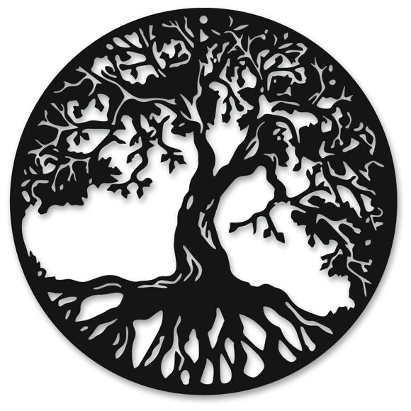Tree decorative panel 30 cm. Geometric wall decoration. Cut tree. Hanging ornament.