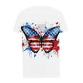 thumbnail image 4 of HaoXianJian Independence Day Flag Shirt Womens V Neck Shirt Graphic Tee Red White and Blue Shirts Causal Short Sleeve T Shirt T-Shirts 4th of July Top Summer Tee Top, 4 of 4