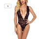 thumbnail image 1 of Ropa interior sexy para mujer Ropa de dormir Cuerpo de encaje en V profundo Lencería, Negro, S Inevent XX000084-01, 1 of 7