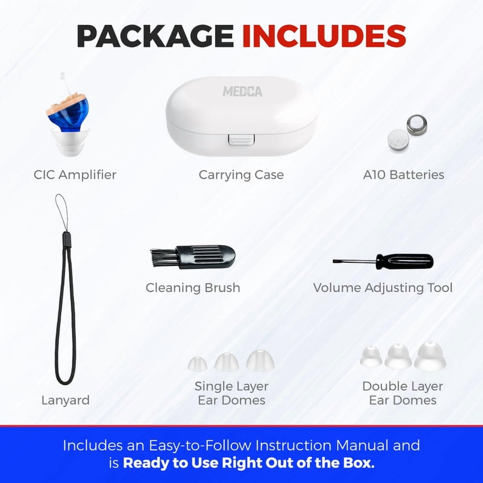 MEDca Premium Digital Hearing Amplifier - Invisible in Canal (CIC) in-Ear Blue