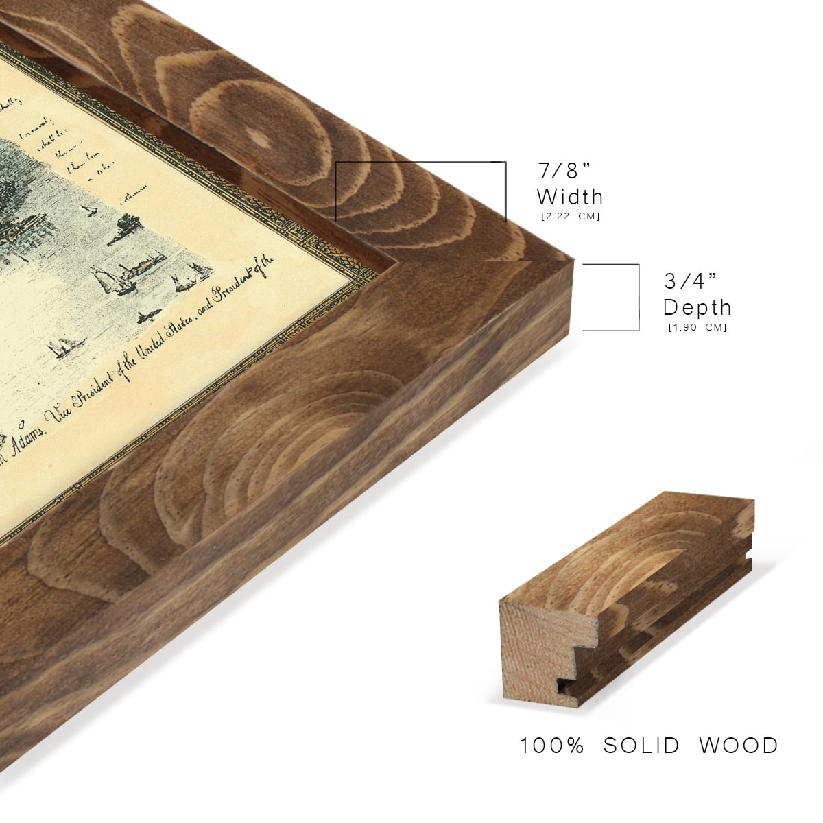 USE D # Proud To Be An American I -Framed Print w/glass-Walnut
