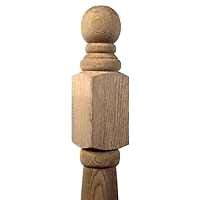 UPF 106108 Deck Post with Ball Top, 4 in L, 4 in W, Southern Yellow