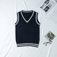 thumbnail image 2 of oqasdz Women's Sweaters V Neck Knitted Sweater Vest Schoolwear Sleeveless Pullover Holiday Fashion Streetwear Casual Cozy Soft, 2 of 3