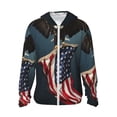 thumbnail image 1 of Fotbe American Flag Chaqueta con Protección Solar UPF 50+ para Hombre y Mujer, Camisa con Capucha y Bolsillos-Small, 1 of 7