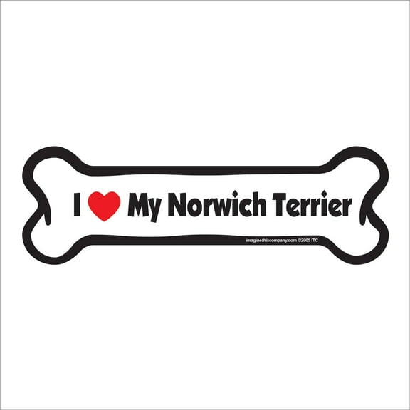 I Love My Norwich Terrier Bone Magnet