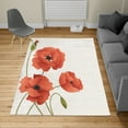 thumbnail image 2 of Floral Turkish Area Rug, Poppy Flowers Vivid Petals Buds Pastoral Purity Mother Earth Nature Design, Soft Carpet for Living Room Decor with Distressed Look, 5.2' X 7.6', Burnt Sienna, by Ambesonne, 2 of 4