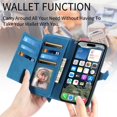 thumbnail image 4 of for iphone 16 6.1 inch Case, Wallet for Women Men, Durable PU Leather Magnetic Flip Lanyard Strap Wristlet Zipper Card Holder Wallet Phone Case for iphone 16, 4 of 10