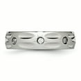 thumbnail image 3 of Stainless Steel Polished Grooved CZ Ring, 3 of 9
